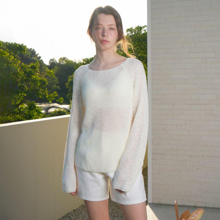 [29CM 단독]Summer Boat-neck Loosefit Knit (Ivory)