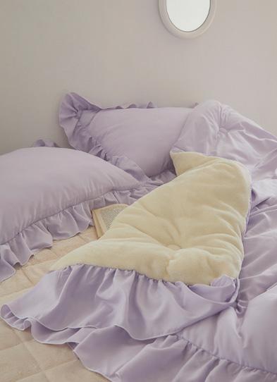 ★역마진★설렘 라일락 롱프릴 극세사 워싱 차렵이불/세트(SS)(Q)