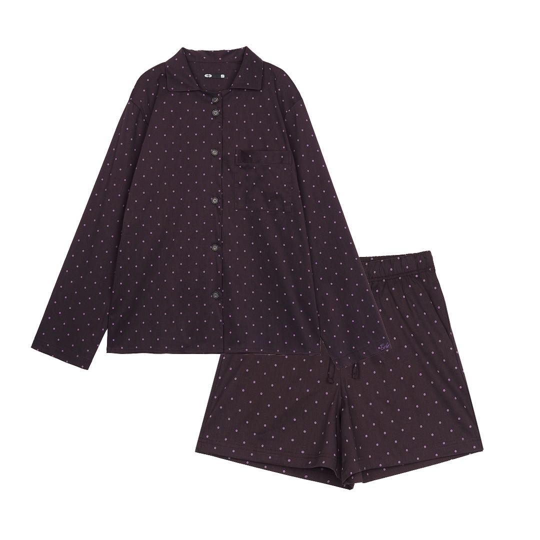 404 Dot Pajama Set Up Purple