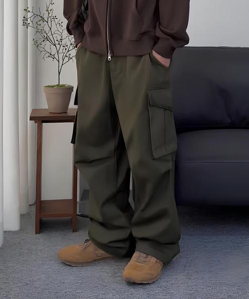 워시드 코튼 파라슈트 와이드 팬츠_3color