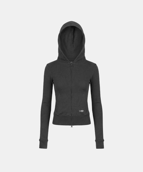 BS Cotton Jersey Zip-Up Hoodie - Charcoal