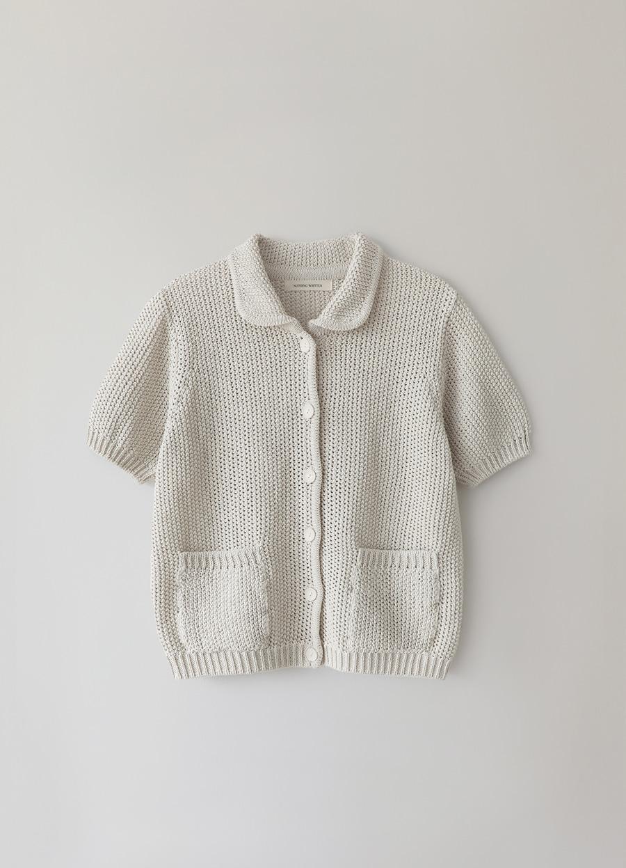 3RD / Ami paper cardigan (White sand)