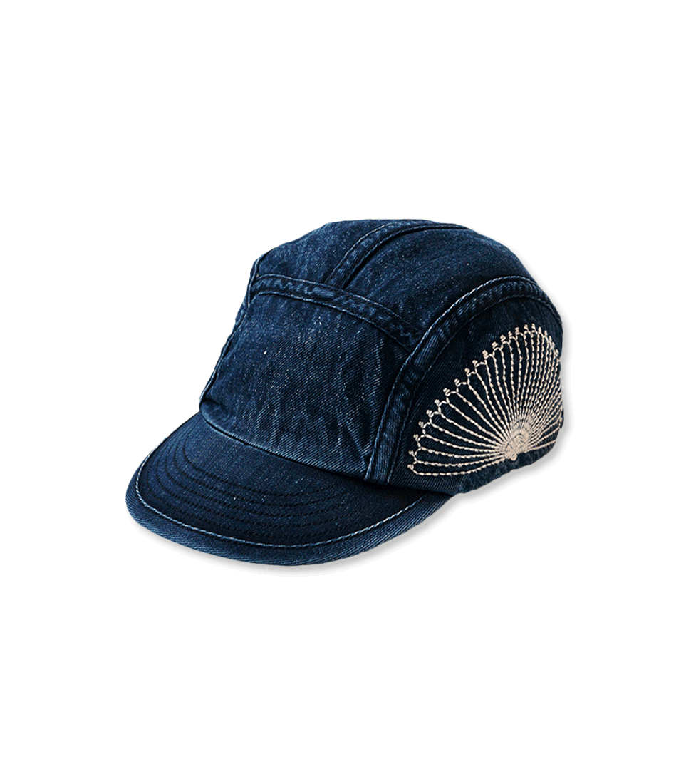 [KAPITAL] 10OZ IDG X IDG DENIM CAP (FUROSHIKI EMBROIDERY)'INDIGO\'