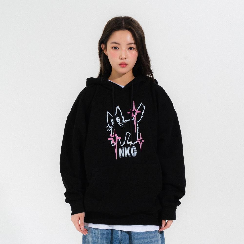 DIZZY CAT HOOD TEE (BLACK)