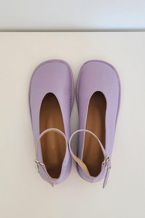 파스텔 라운드토 앵클스트랩 플랫슈즈 1cm 4컬러