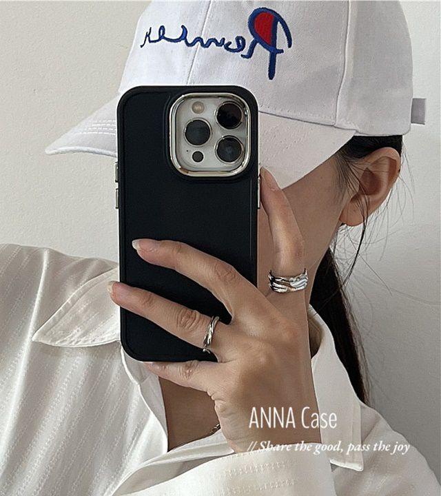 메탈 크롬 실버 프레임 블랙 아이폰케이스 커플 핸드폰케이스 ( 아이폰 7 8 se2 se3 X Xs XR 11 12 13 14 프로 맥스 )