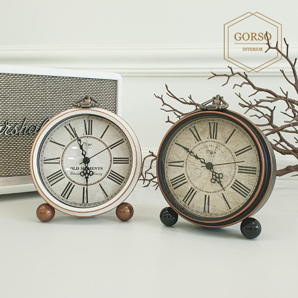 고르소 엔틱 빈티지 무소음 탁상시계 고급 클래식 레트로 아날로그 시계