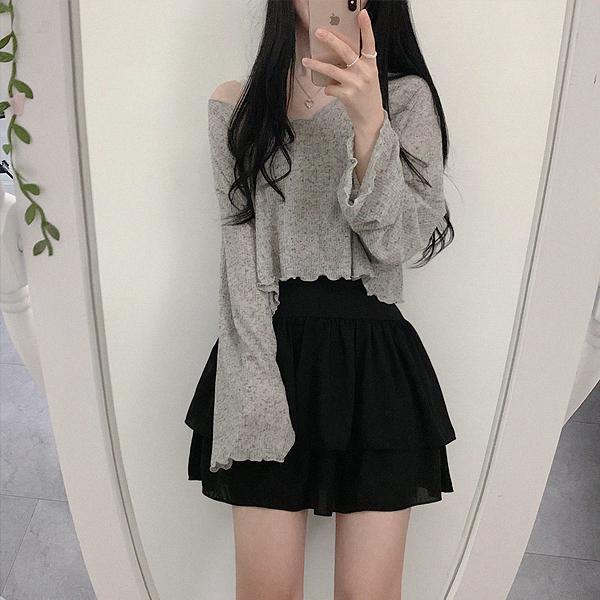 투게더위드미 (당일!)🔥하늘하늘 여리핏🔥 캉캉 쉬폰 미니 플레어 뒷밴딩 치마바지 프릴 캉캉 스커트 휴양지 흰치마 발레코어룩 페스티벌 가을신상