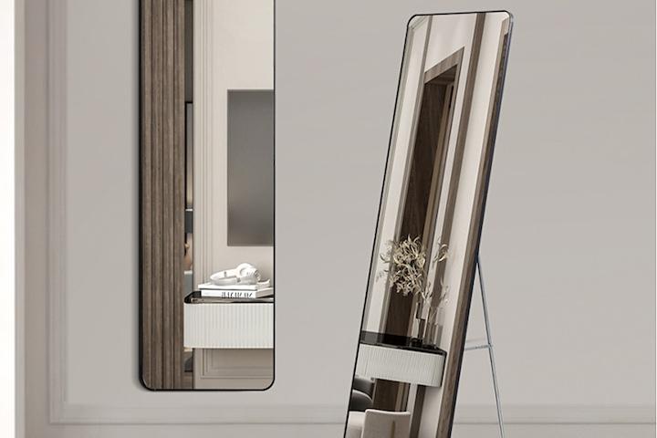 심플한 슬림베젤 라운드 스탠딩 벽걸이 400 전신거울 2colors