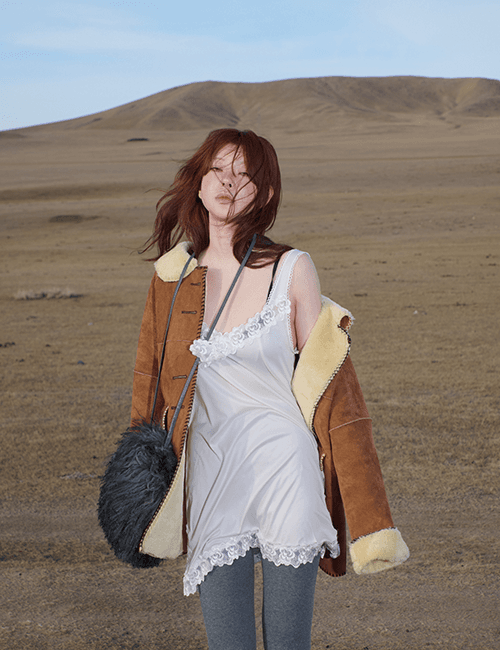 예약배송 rose lace slip mini dress