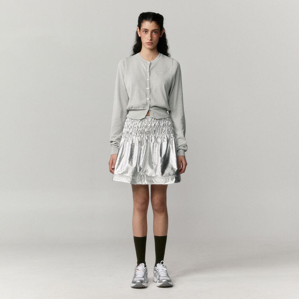 SILVER GATHER SKIRT (SILVER)