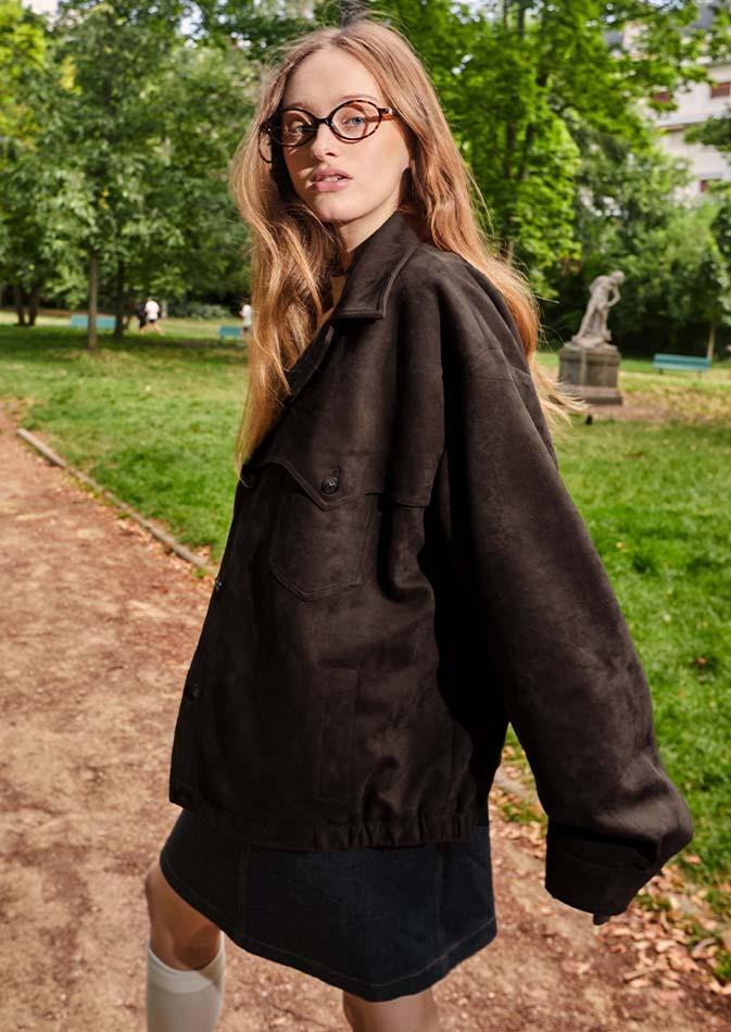 웨스턴 스웨이드 자켓 브라운