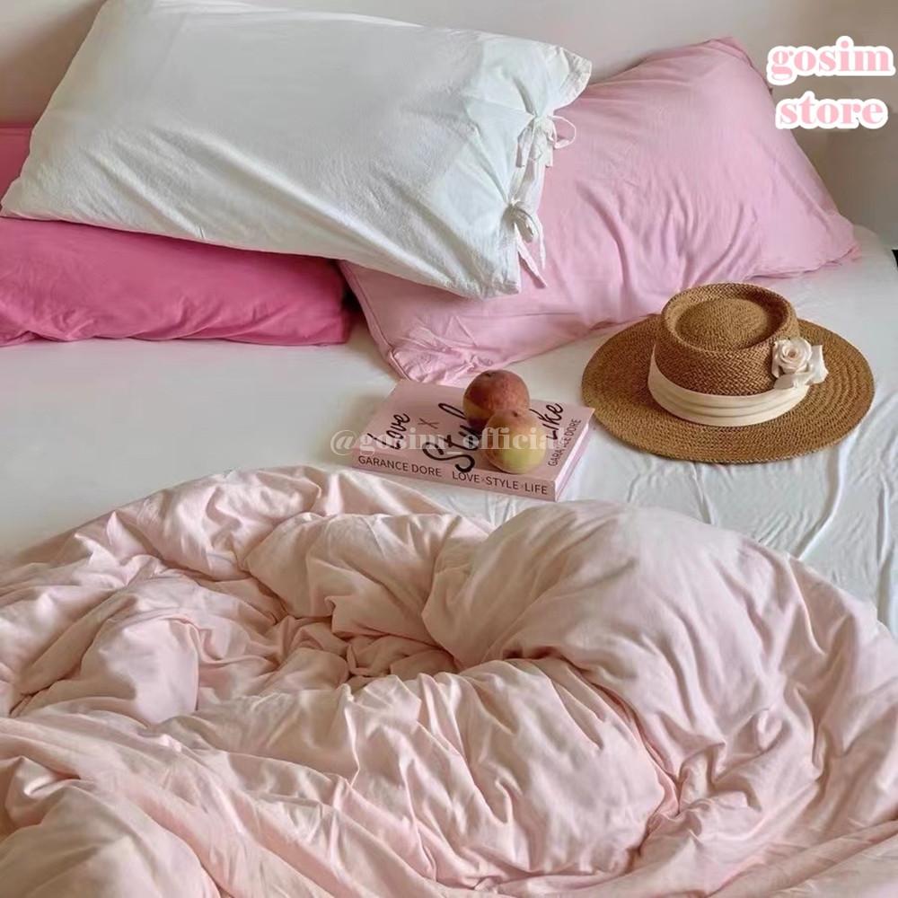 핑크 이불 커버 베개 매트리스 커버세트 싱글 더블 퀸