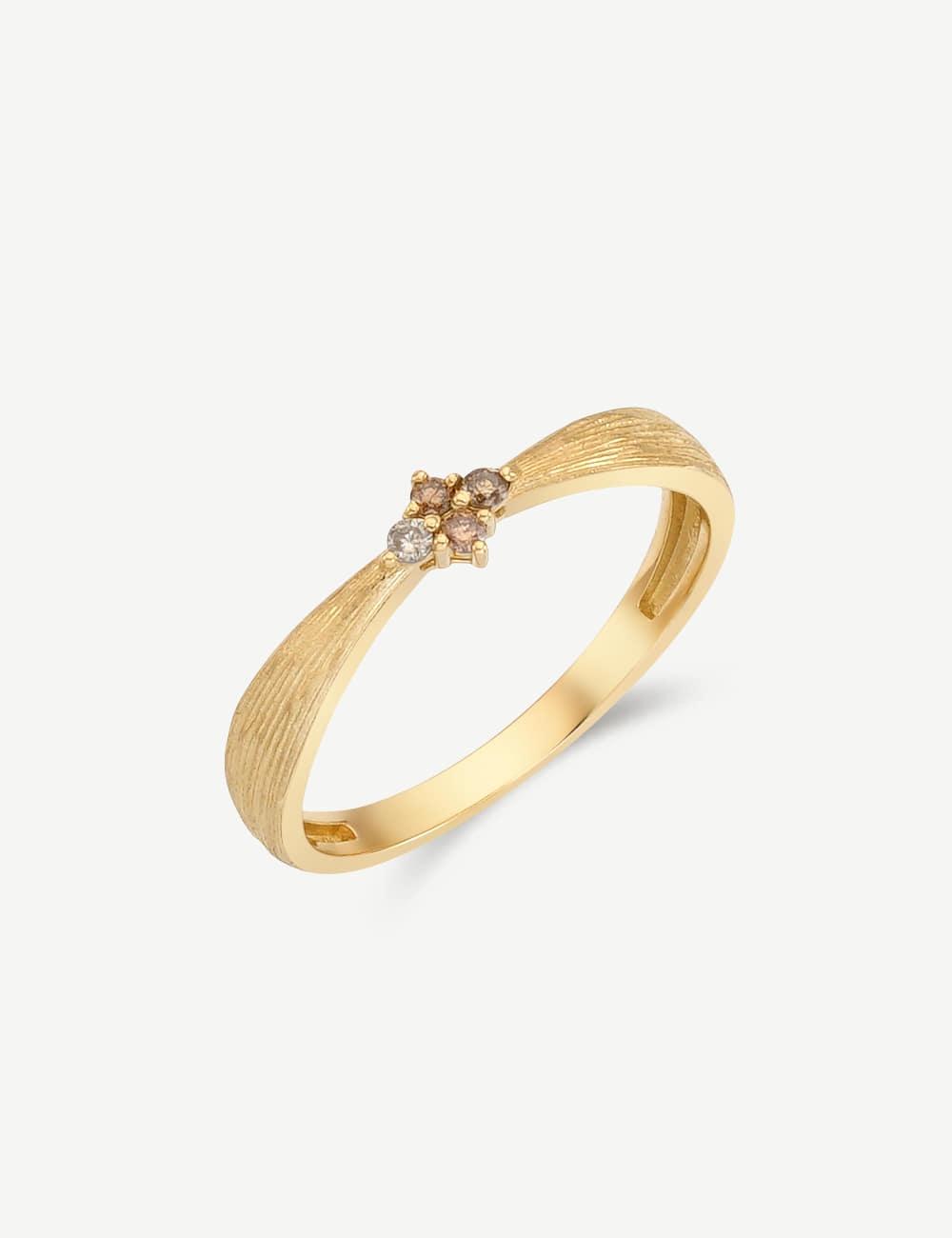 14k Diamond matte ring