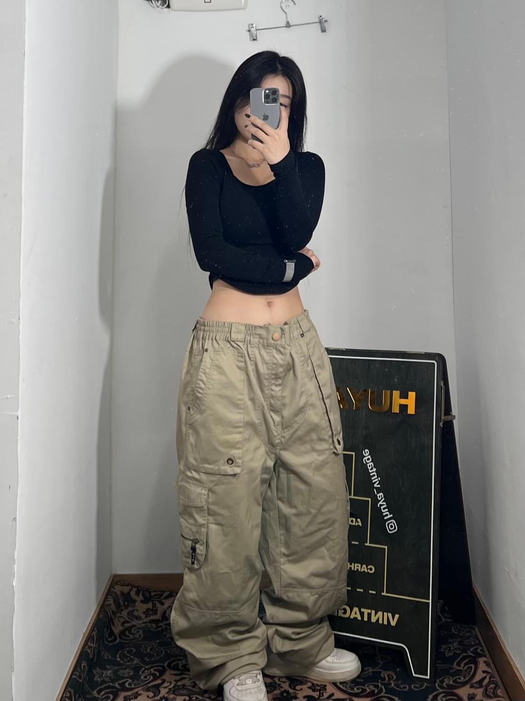베이지 와이드 카고 팬츠 Xxl | 후루츠패밀리