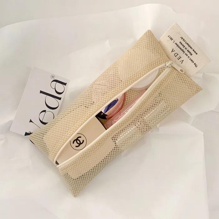 로멘틱베다파우치 메쉬_롱_베이지_VEDA Romantic Pouch_Beige_Mesh_Rong