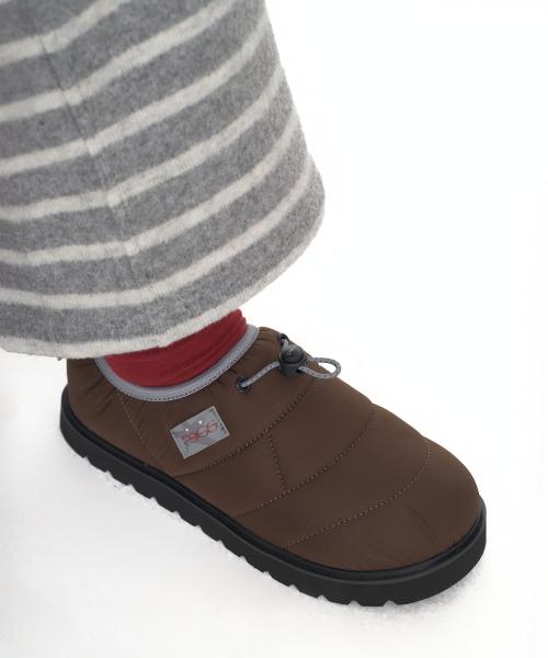 폴카1 V2 패딩 방한 슬리퍼 브라운 민트