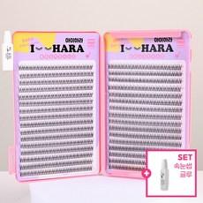 아이하라 1200모 초대용량 글루세트 풍성한 속눈썹 가닥속눈썹 아이돌 부분 속눈썹연장