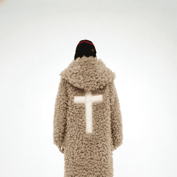 faux-fur cross coat