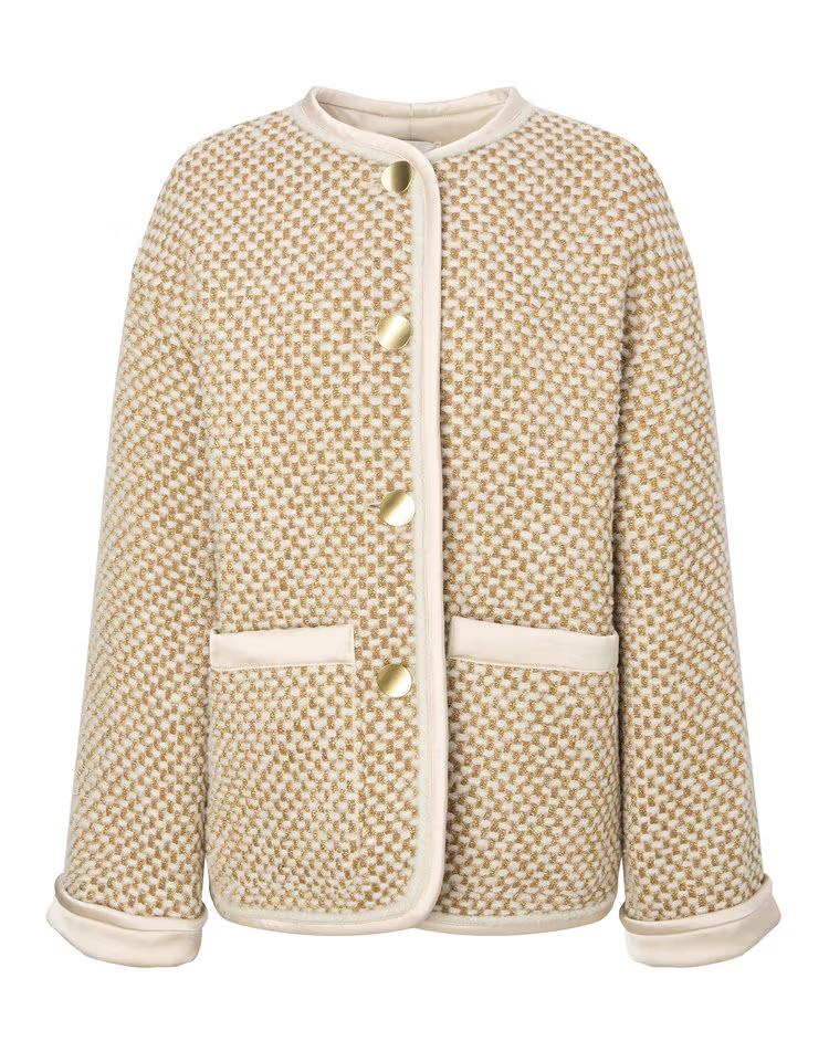 [시즌오프]골드 글리터장식 울혼방 자켓