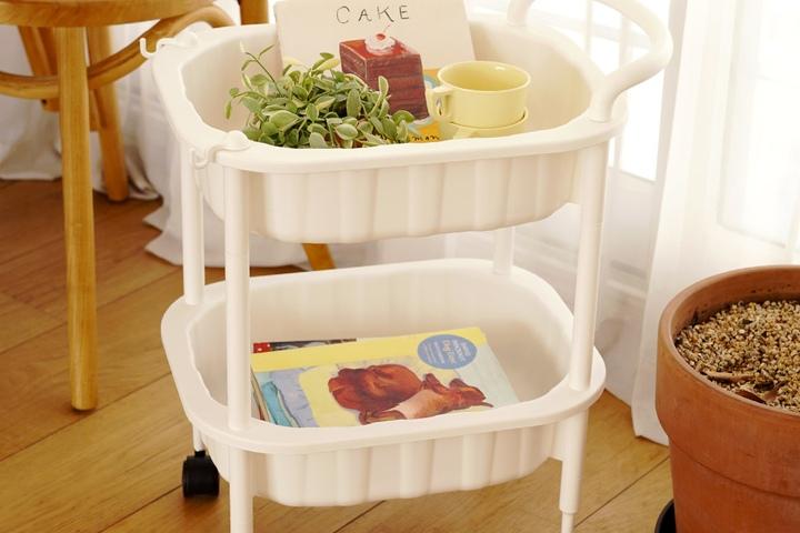 데이지 이동식 트롤리 2단 리빙카트 기저귀정리함