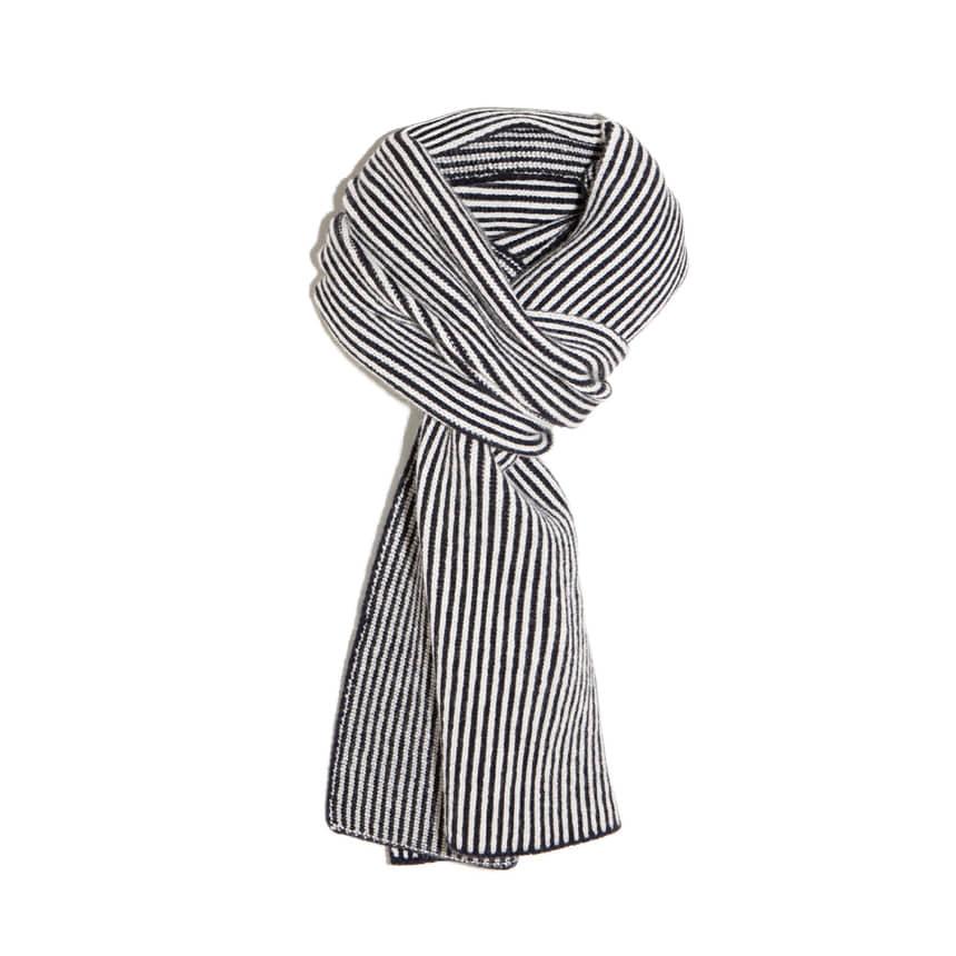 Tiree Stripe Scarf - Black / White