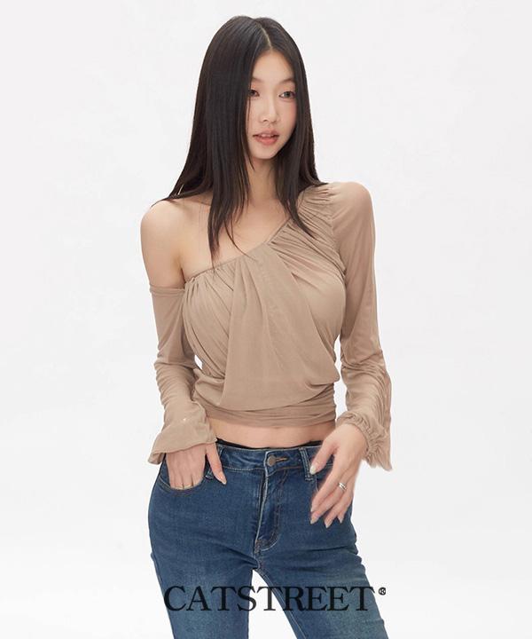 멜트셔링 블라우스 (베이지,블랙)