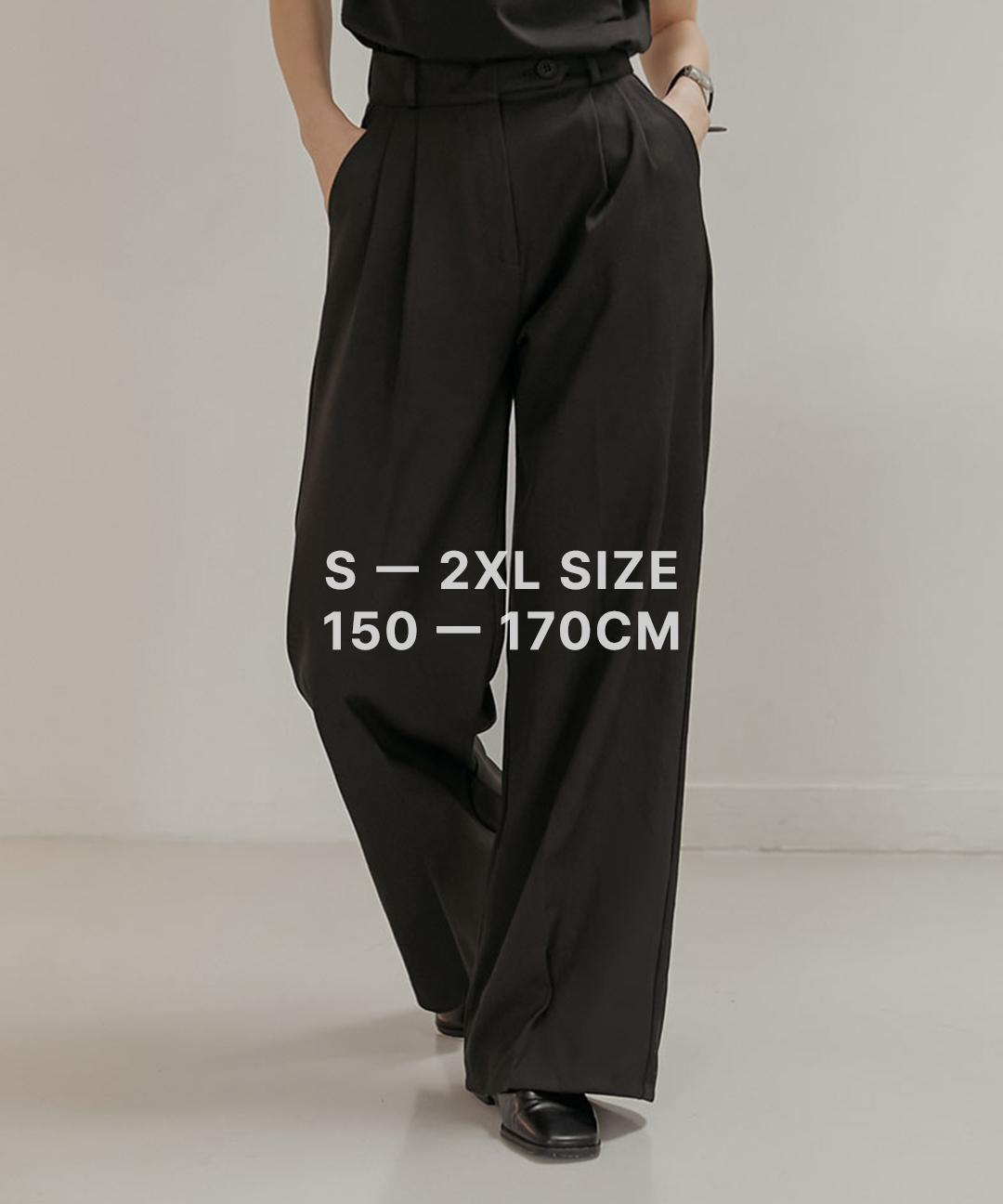커먼유니크 [얼리어텀] [단독] [S-2XL/숏,기본,롱 기장옵션] 콤마 핀턱 와이드 슬랙스 (당일배송/가을/간절기/사계절/투핀턱/링클프리/하객룩/오피스룩/출근룩/빅사이즈/회색)