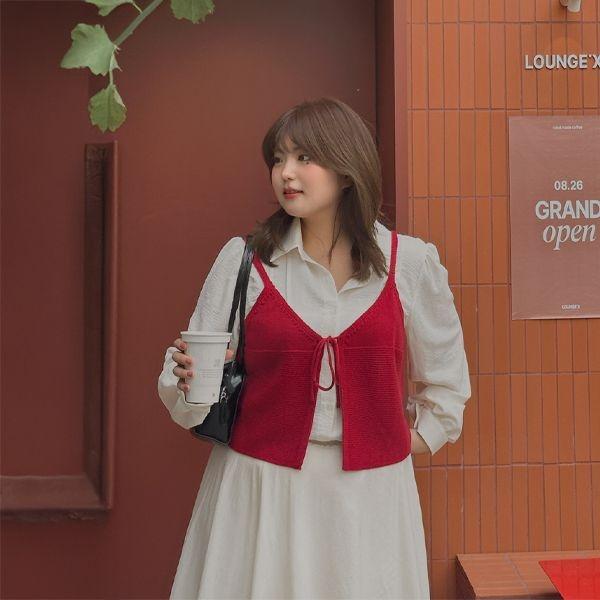 [제작/빅사이즈]이블렛 오프닝 니트 뷔스티에 제이스타일