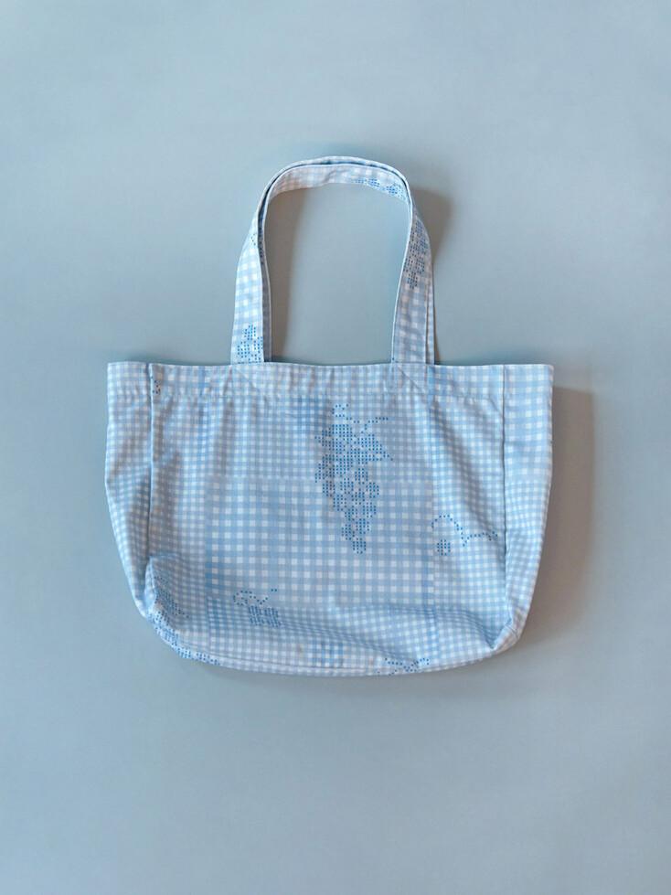 GRAPE CHECK ECO BAG (BLUE)