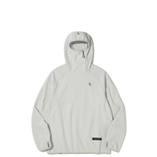 CALORA FLEECE HOODED PULLOVER_WHITE