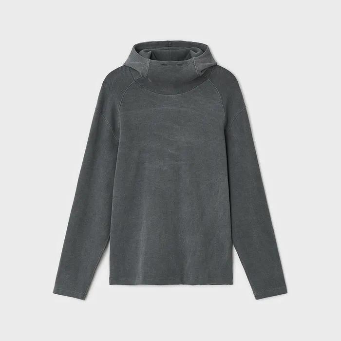 후디드 롱 슬리브 티셔츠 - 그레이