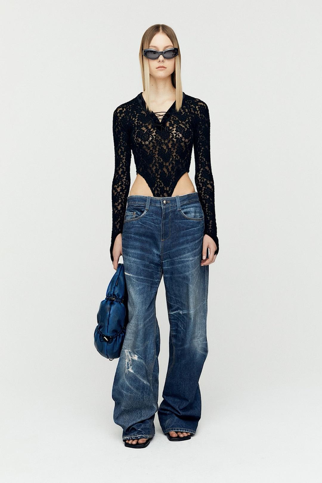 [재입고] TROMPE L'OEIL PRINTED DENIM PANTS apa741u(BLUE)