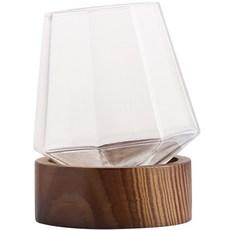 착한살림 크리스탈 언더락잔 400ml + 원목받침 세트