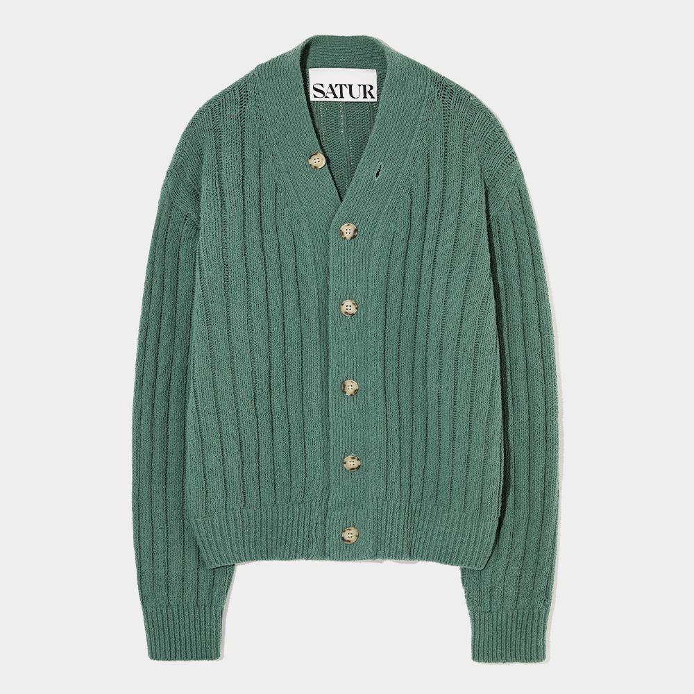 [3월14일 예약배송]Faro Over Size Boucle Cardigan Sage Green