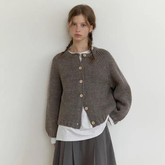 Smoodge wool cardigan (olive brown)