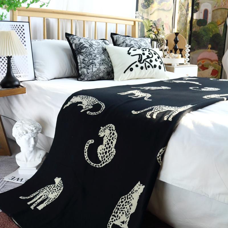 럭셔리 레오파드 블랙 쇼파 침대 대형 담요 무릎담요 이불 블랭킷