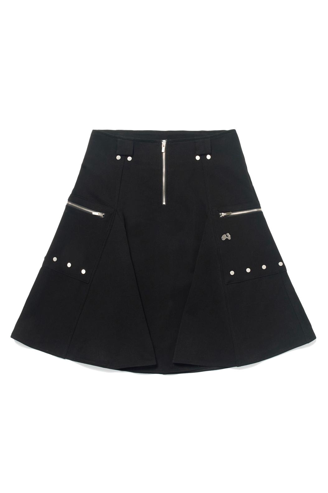 Studed midi-skirt (Black)