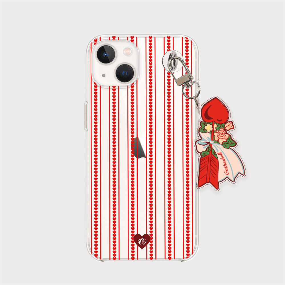 [젤하드 케이스 / 키링 부착 가능] A baby heart patterned dress phone case