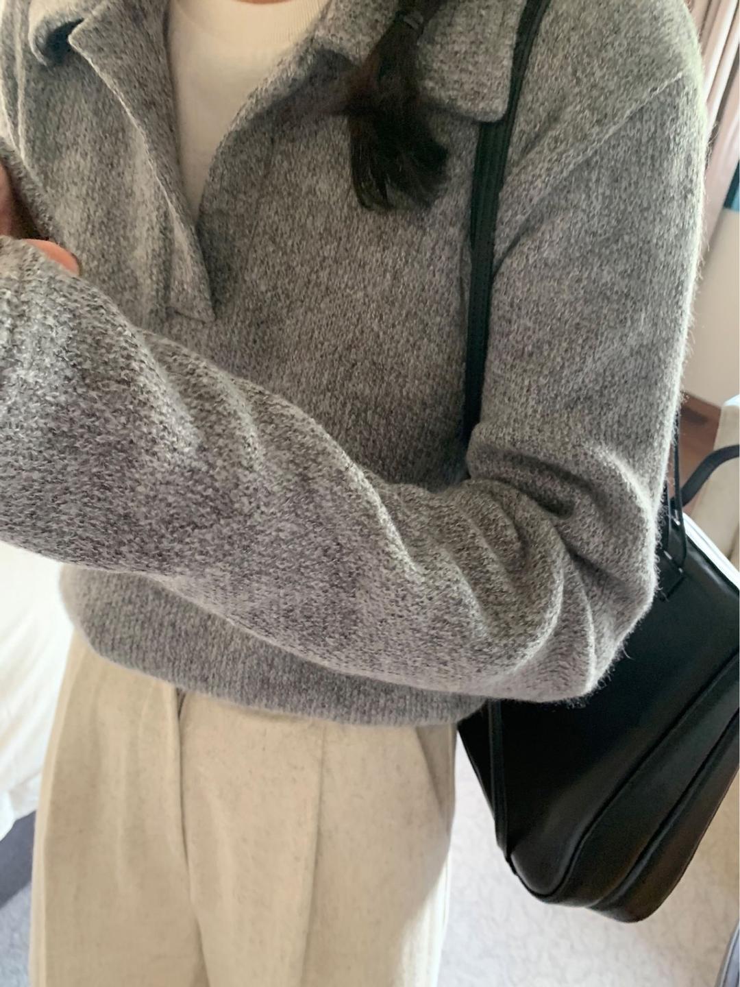 (그레이당일)멜라운지 fw 윈터 카라 니트 맨투맨 (2COLOR)