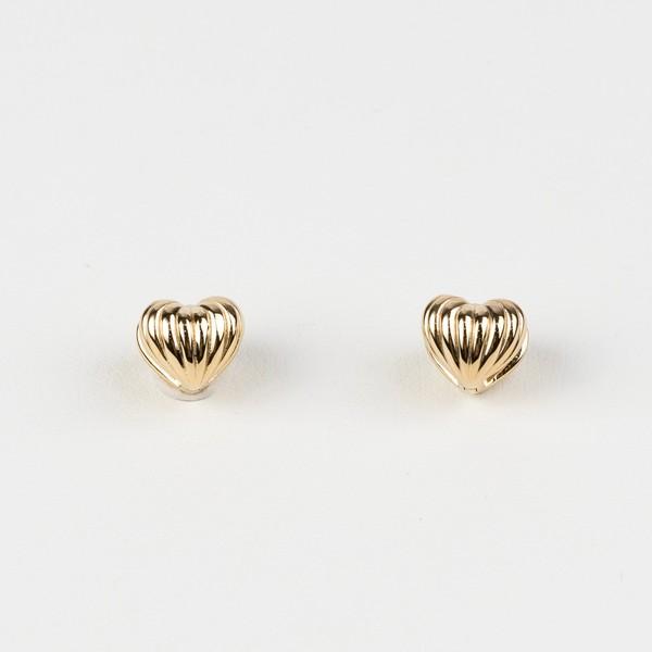SHELL HEART EARRING/ GOLD