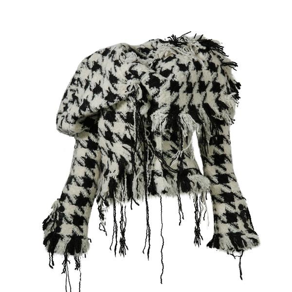 houndstooth knotted jacket