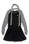 Stripe henry neck dress (Black)