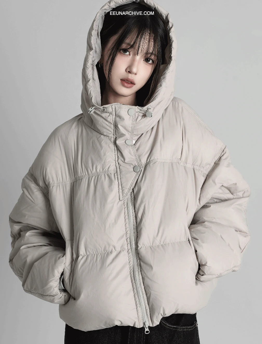 버블 덕 후드패딩