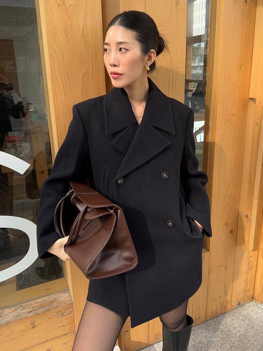 OVERSIZED DOUBLE PEA COAT_NAVY