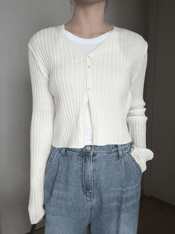 더보느 네이브 버튼 가디건 4color