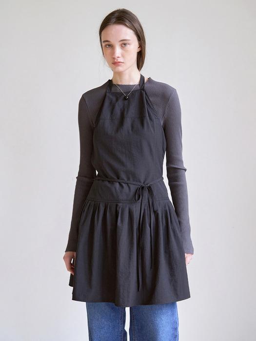 Moonlight Apron Layered Dress (Black)