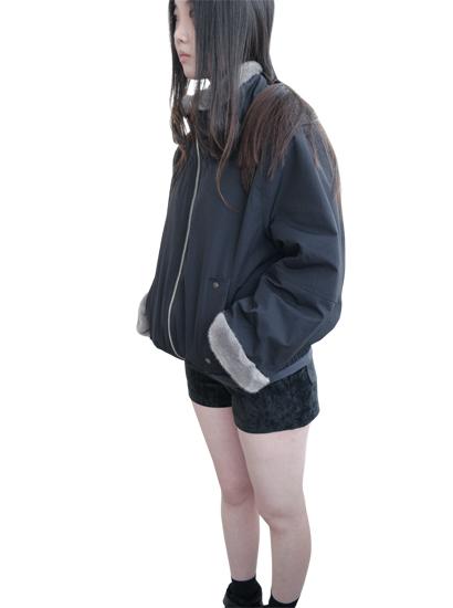 하프넥 코튼 밍크 점퍼