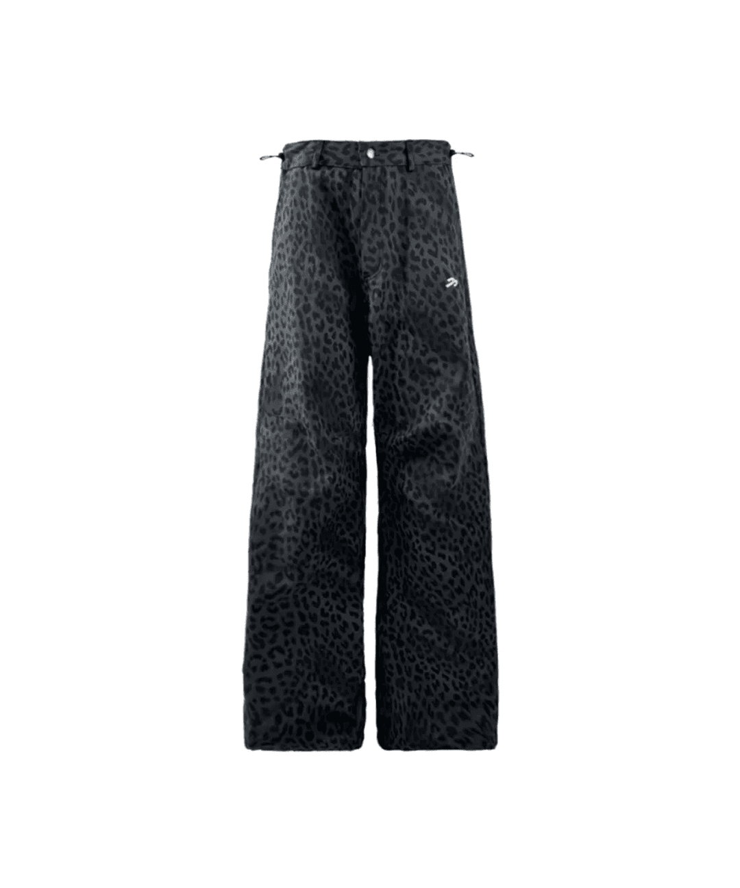 코튼 와이드 팬츠 레오파드 그레이