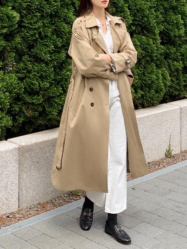 더블 트렌치코트, 베이지